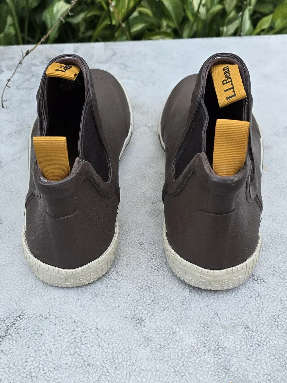 L.L.Bean Brown Chelsea Rain Boots Waterproof Slip On